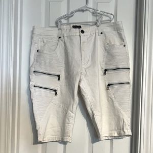 Men’s White Denim Shorts